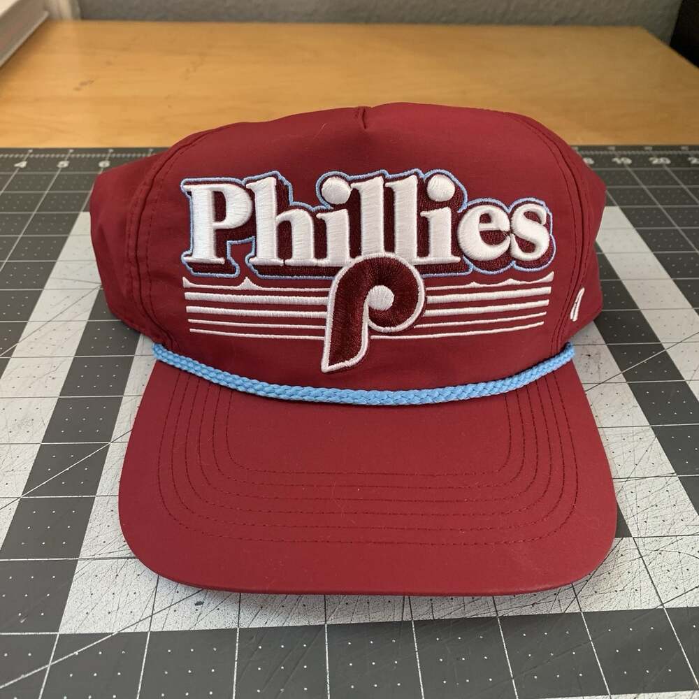 ‘47 Brand Hat Mens Philadelphia Phillies Hitch Script Fade Maroon Snapback Nylon